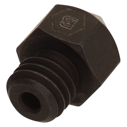 Brozzl dyse til 3D-printer 0,6 mm mørk metal med gevind, sekskantet hoved og præget logo passer til Ender-3 Pro.