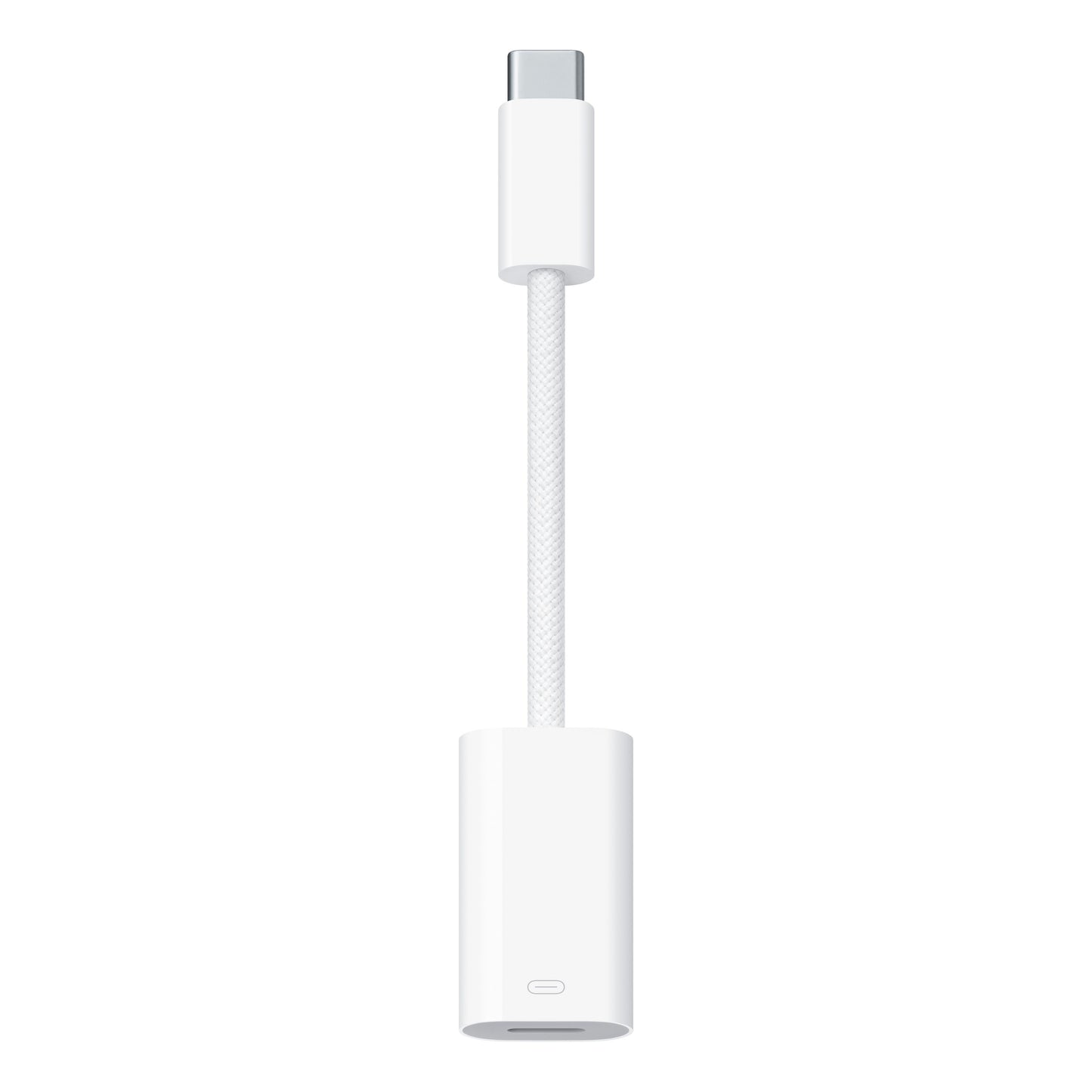 Apple USB-C til Lightning adapter hvid kort flettet kabel til kablede hovedtelefoner kompatibel med iPhone 15.