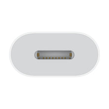 Apple USB-C til Lightning-adapter, USB-C-port med ovalt design og guldkontakter, kompatibel med iPhone 15.