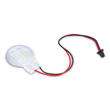 Raspberry Pi RTC-batteri til Raspberry Pi 5, rund halvgennemsigtig ML-2020 celle, rød/sort ledning, sort stik.