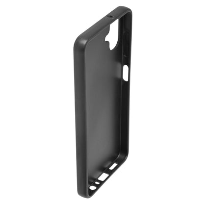 Linocell Second Skin mobilcover til Samsung Galaxy A06 4G sort, fleksibelt med udskæringer til knapper, kamera og porte.