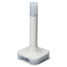 Home Assistant Connect ZBT-2 Zigbee 3.0 hub, hvid cylindrisk midte, mat top, frontport, kvadratisk base.