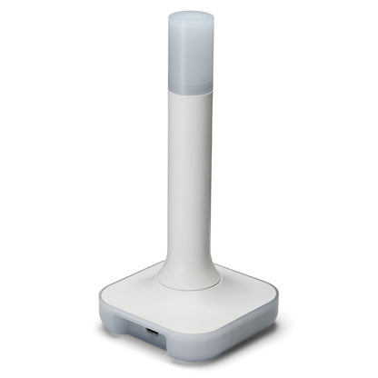 Home Assistant Connect ZBT-2 Zigbee 3.0 hub, hvid cylindrisk midte, mat top, frontport, kvadratisk base.