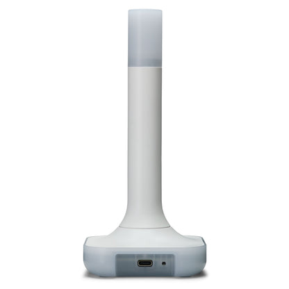 Home Assistant Connect ZBT-2, hvid enhed med cylindrisk stamme, gennemsigtig top og kvadratisk base med USB-C-port.