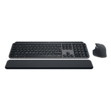 Logitech MX Keys S Combo – trådløst tastatur i grafitfarve med håndledsstøtte og ergonomisk mus.