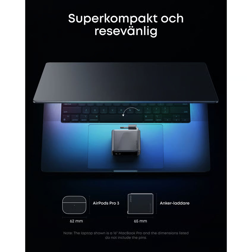 Anker Prime Charger 160W USB-C-oplader med 3 porte og display