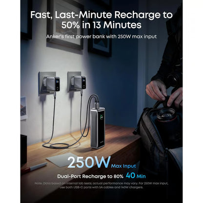 Anker Prime Powerbank 300W PD 3.1, 26.250 mAh, Sort