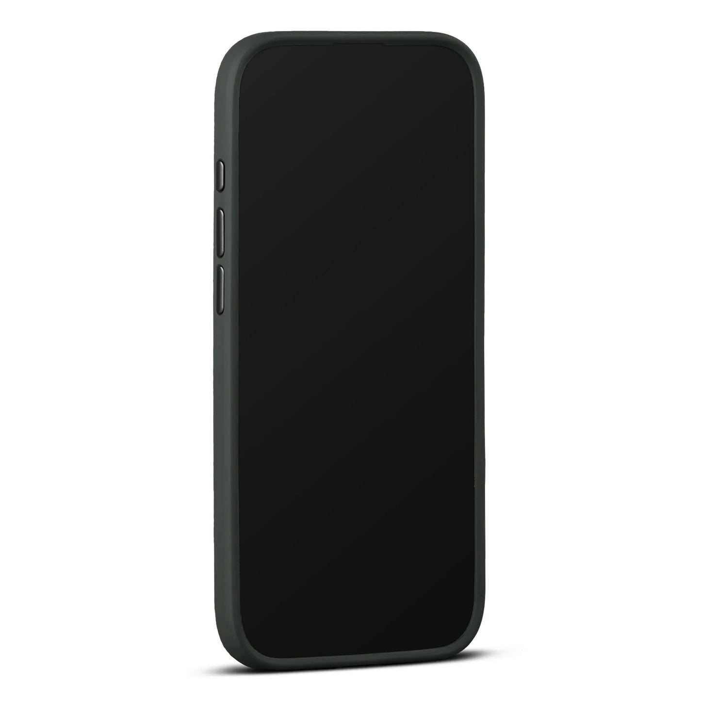 WOOLNUT læderetui til iPhone Air sort, MagSafe, tre knapper venstre side, slankt design.