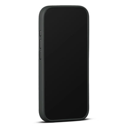 Apple iPhone 17 Pro sort, stående, mørk skærm, to sideknapper, vises MagSafe-kompatibel til trådløs opladning.