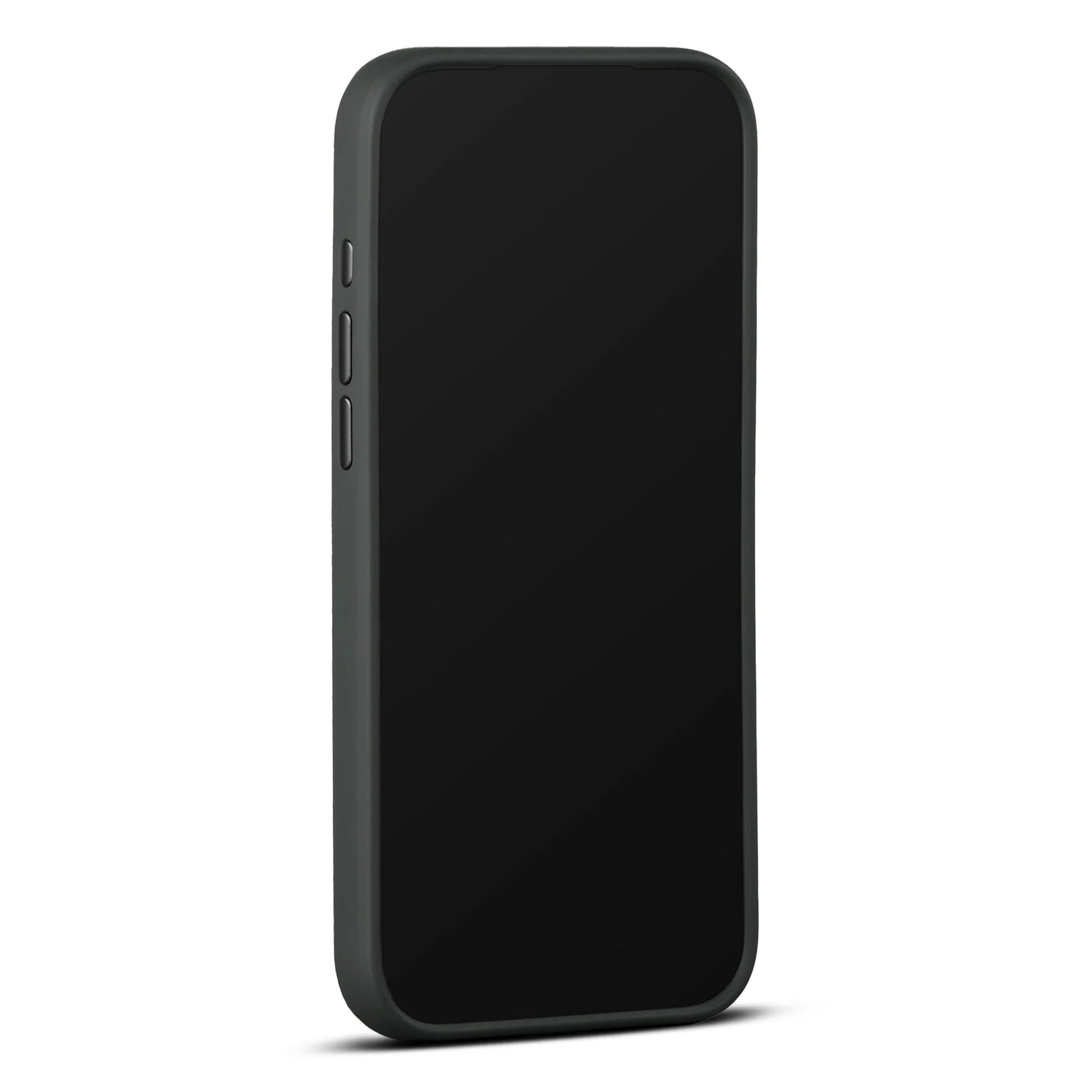 WOOLNUT læderetui i sort til iPhone 17 Pro Max, tre knapper på venstre side, slankt, MagSafe- og trådløs opladning.