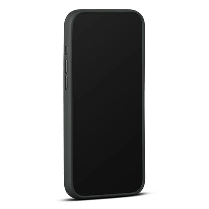 WOOLNUT læderetui i sort til iPhone 17 Pro Max, tre knapper på venstre side, slankt, MagSafe- og trådløs opladning.