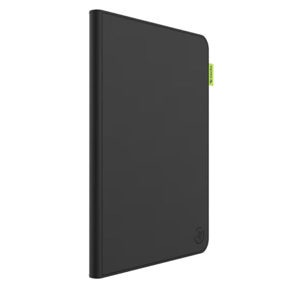 Sort Cactus Folio cover til Samsung Galaxy Tab A11+/A9+ 11", rund ryg, grøn sideetiket, præget hjørnelogo.