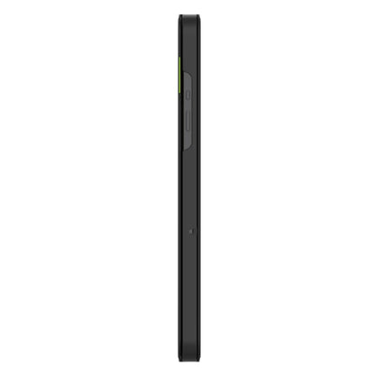 Sorter smartphone med grøn knap og volumenknapper ved siden af Cactus Folio etui til Galaxy Tab A11+/A9+ 11.