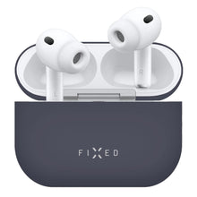 FIXED trådløse ørepropper L/R i mørkegråt etui, blå Silkeblød silikonecover til Apple AirPods Pro 3.