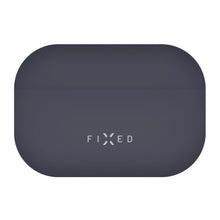 Silikonecover til Apple AirPods Pro 3 blå, mat finish, afrundede hjørner, centreret logo, understøtter trådløs opladning.