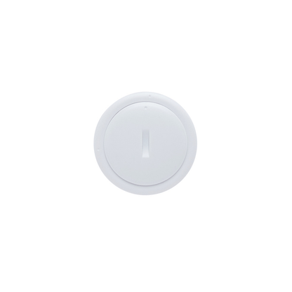 Linocell Item Tracker rund, hvid, med lodret linje på forsiden, kompatibel med Apple Find My.