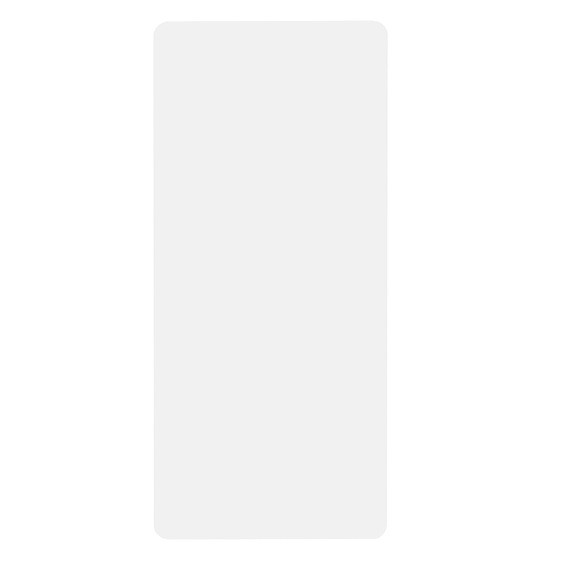 Skærmbeskyttelse til Galaxy S20 FE, hærdet glas, lysegrå, høj og afrundet rektangulær form.