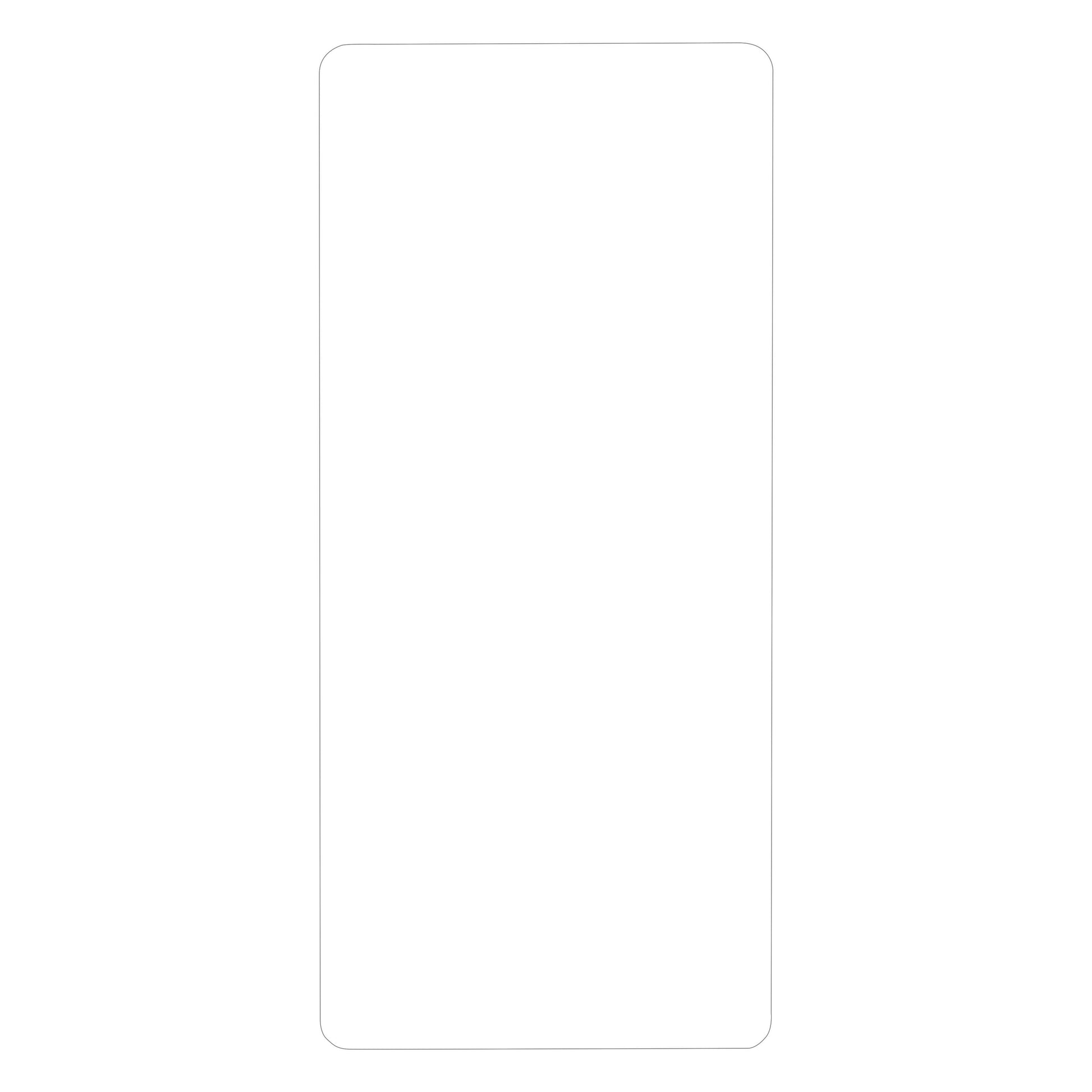Skærmbeskyttelse til Galaxy S20 FE, hvid med lysegrå kant og afrundede hjørner.