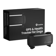 Tractive HUND 6 GPS-tracker sort med æske "GPS  Health Tracker for Dogs", 14 dages batteritid til hundehalsbånd.