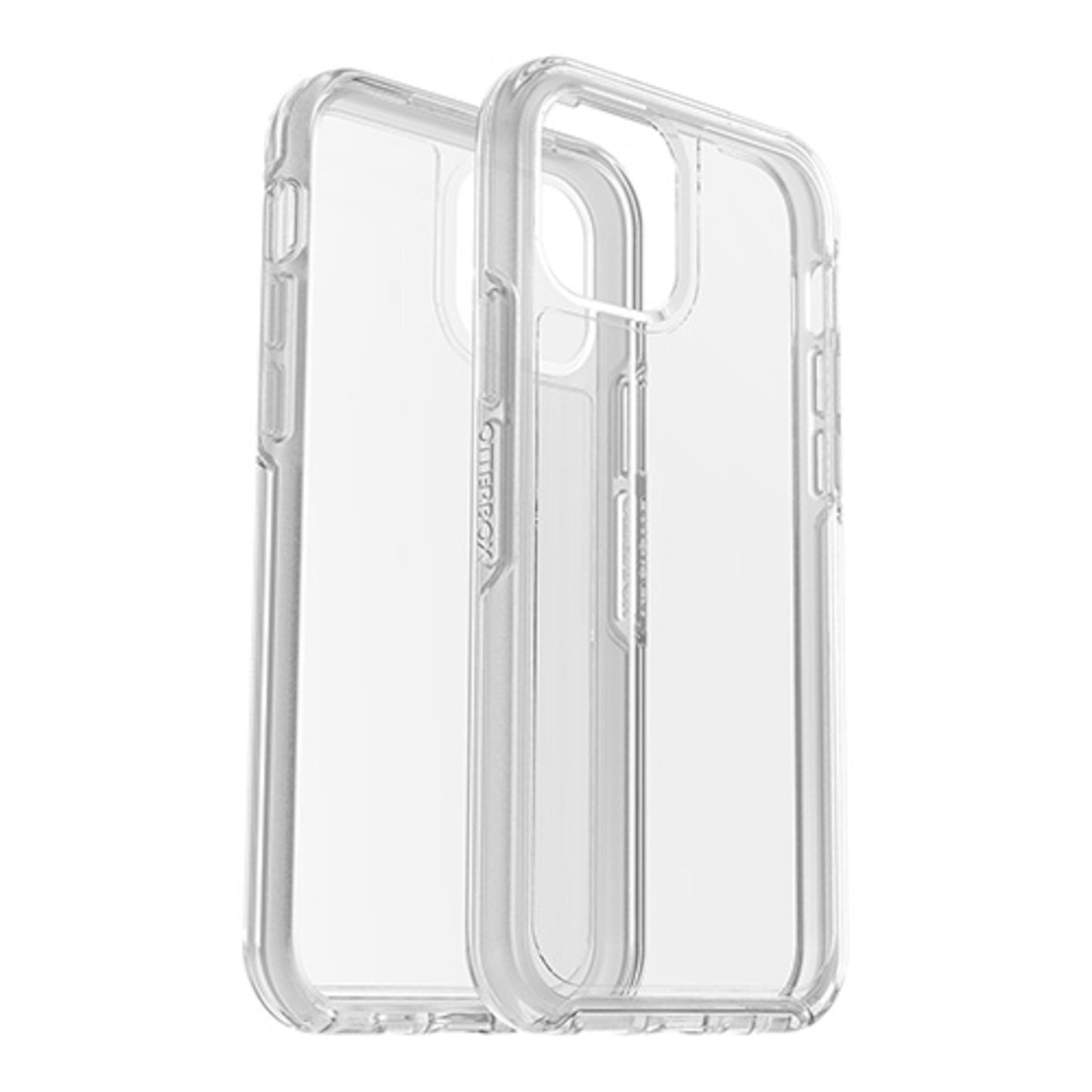 Otterbox Symmetry Klar cover til iPhone 12/12 Pro, let gennemsigtig, forstærkede kanter, udskæringer til kamera og knapper.