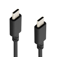 USB-C 2.0 kabel 0,2 m sort 60 W med metalliske stik vinkelret opad, til kabler placeret parallelt.