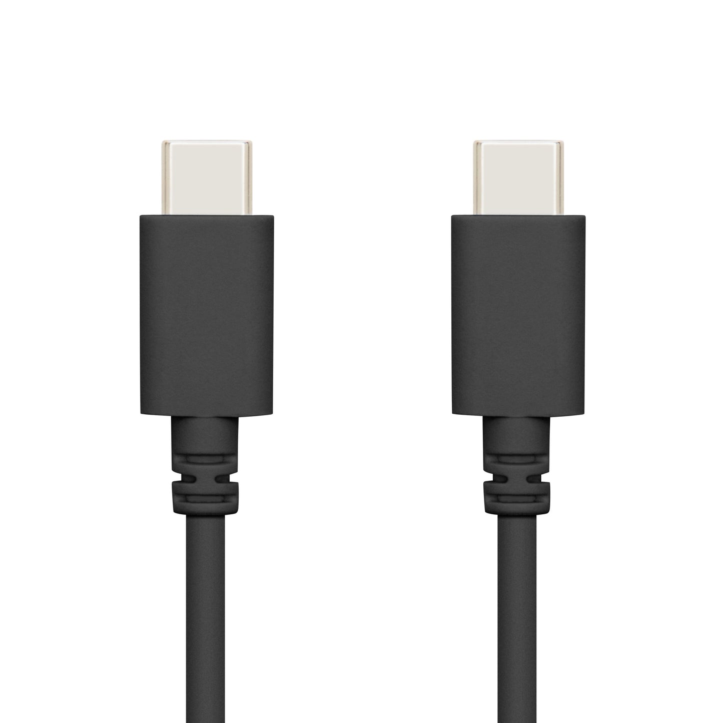 USB-C 2.0-kabel 0,2 m sort med begge stik synlige understøtter 60 W opladning.