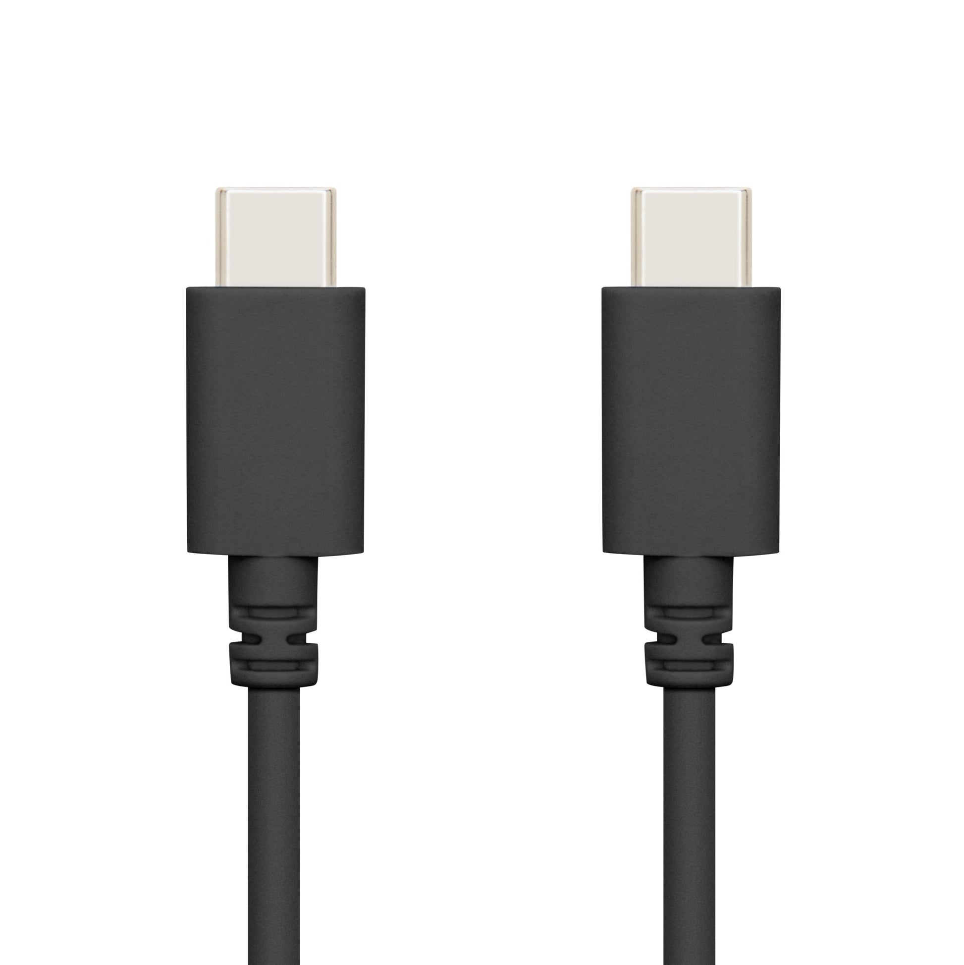 USB-C 2.0-kabel 0,2 m sort med begge stik synlige understøtter 60 W opladning.