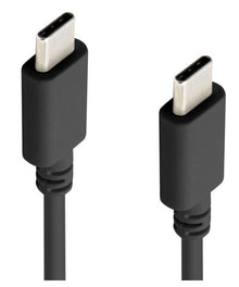 Linocell USB-C 2.0 kabel sort 1m, metalstik, vendbart USB-C stik, understøtter 60W opladning og USB 2.0 datahastighed.