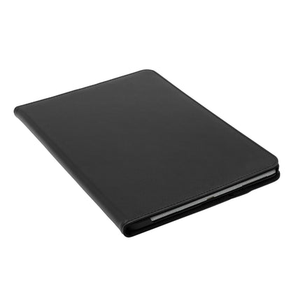 Svingbart etui til iPad Pro 11" serien i sort læder, lukket og set fra skrå vinkel.