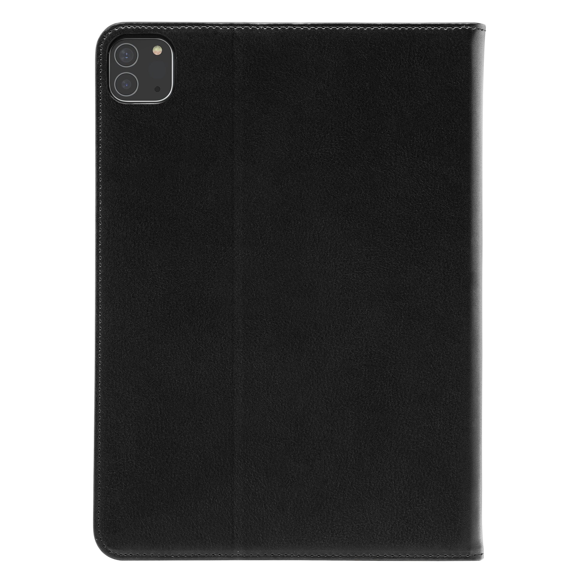 Sort Svingbart etui til iPad Pro 11" serien, top-venstre kamerahul, vises lukket bagfra.