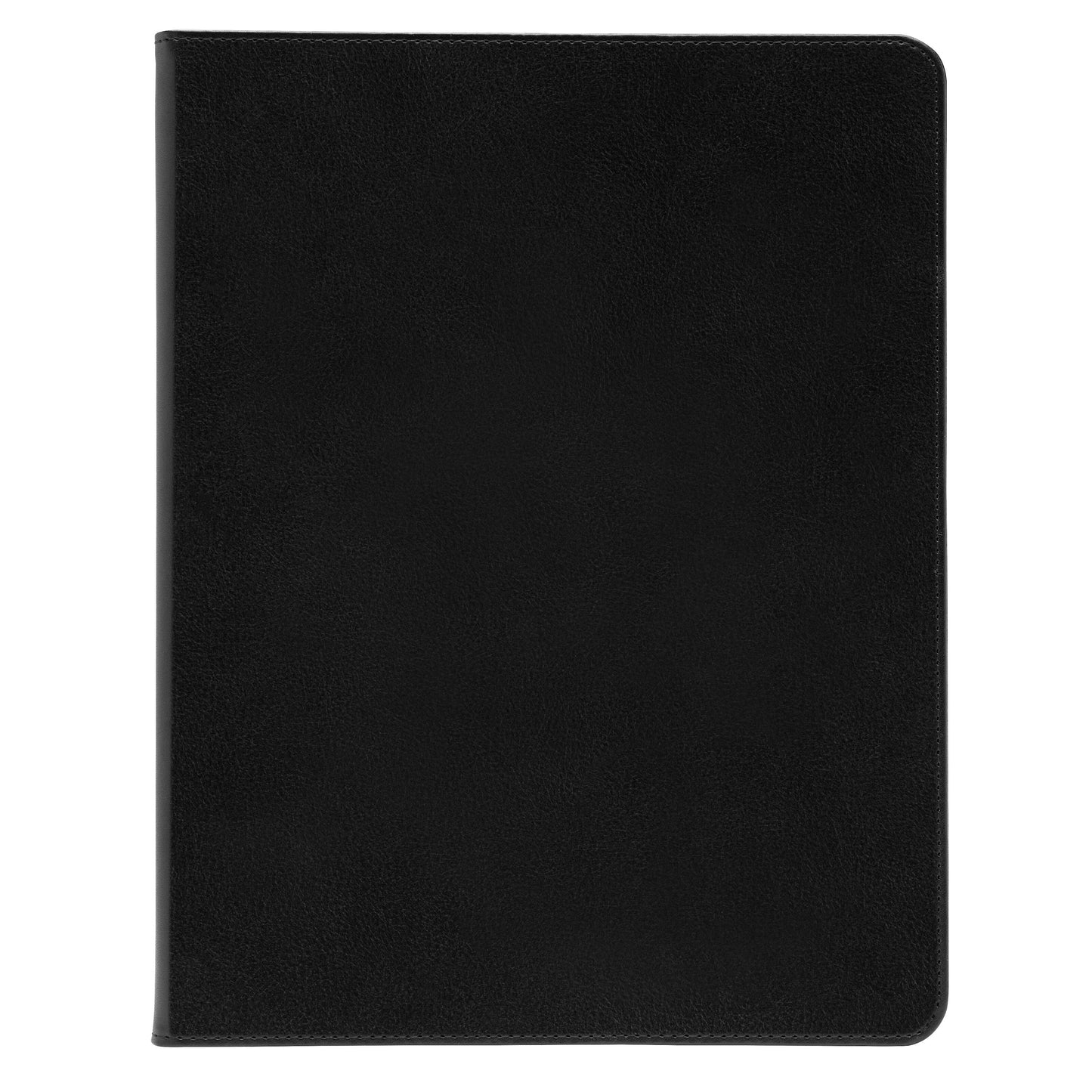Sort Linocell Swivel-etui til iPad Pro 12,9", lukket, let tekstureret overflade, velegnet som roterbart cover.