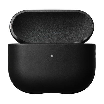 Nomad Moderne sorterer læderetui til AirPods 3. gen, åben med synligt tomt indre og front LED indikator.