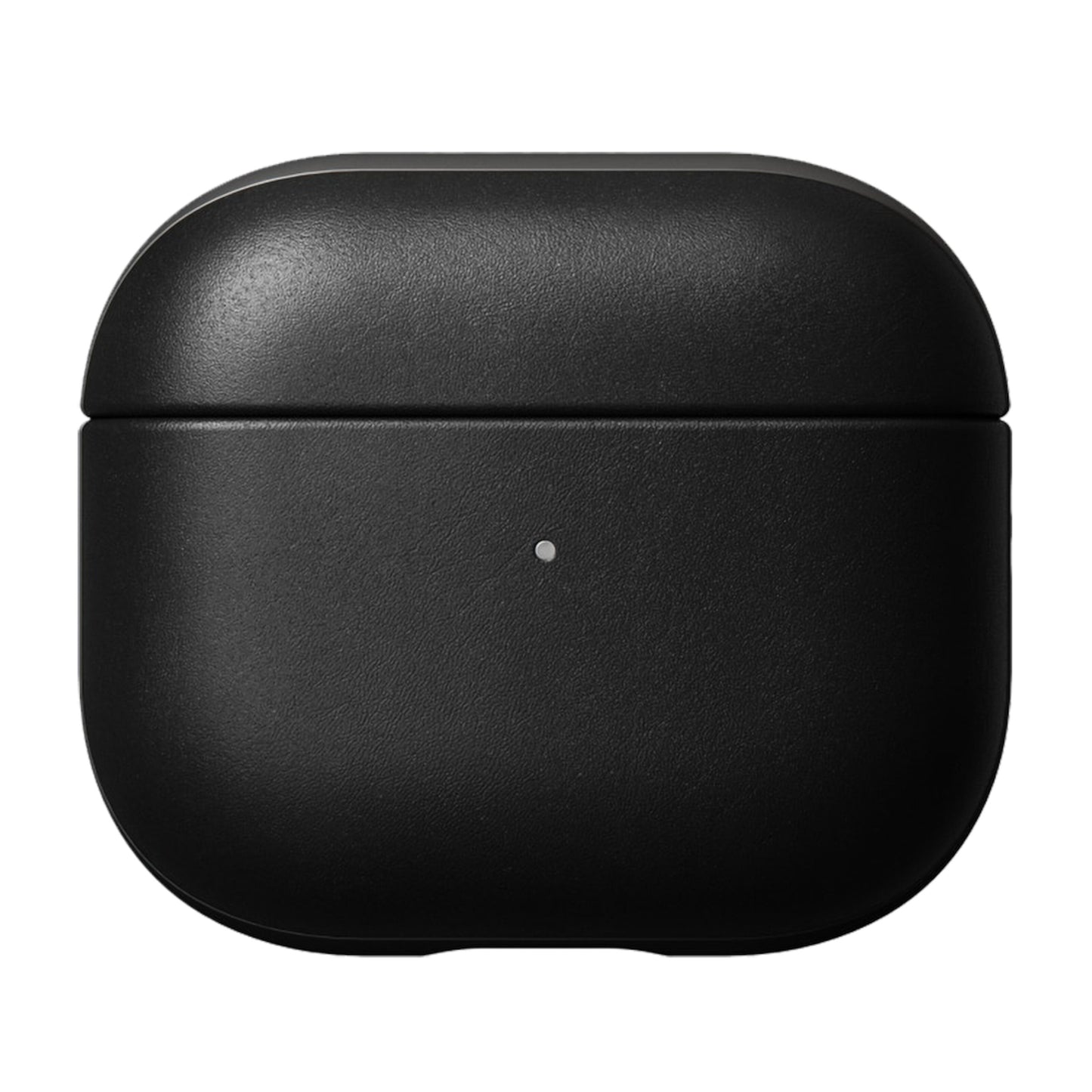 Nomad Moderne læderetui til AirPods Series 3 (2021) sort med Horween-læder og LED-lys på fronten.
