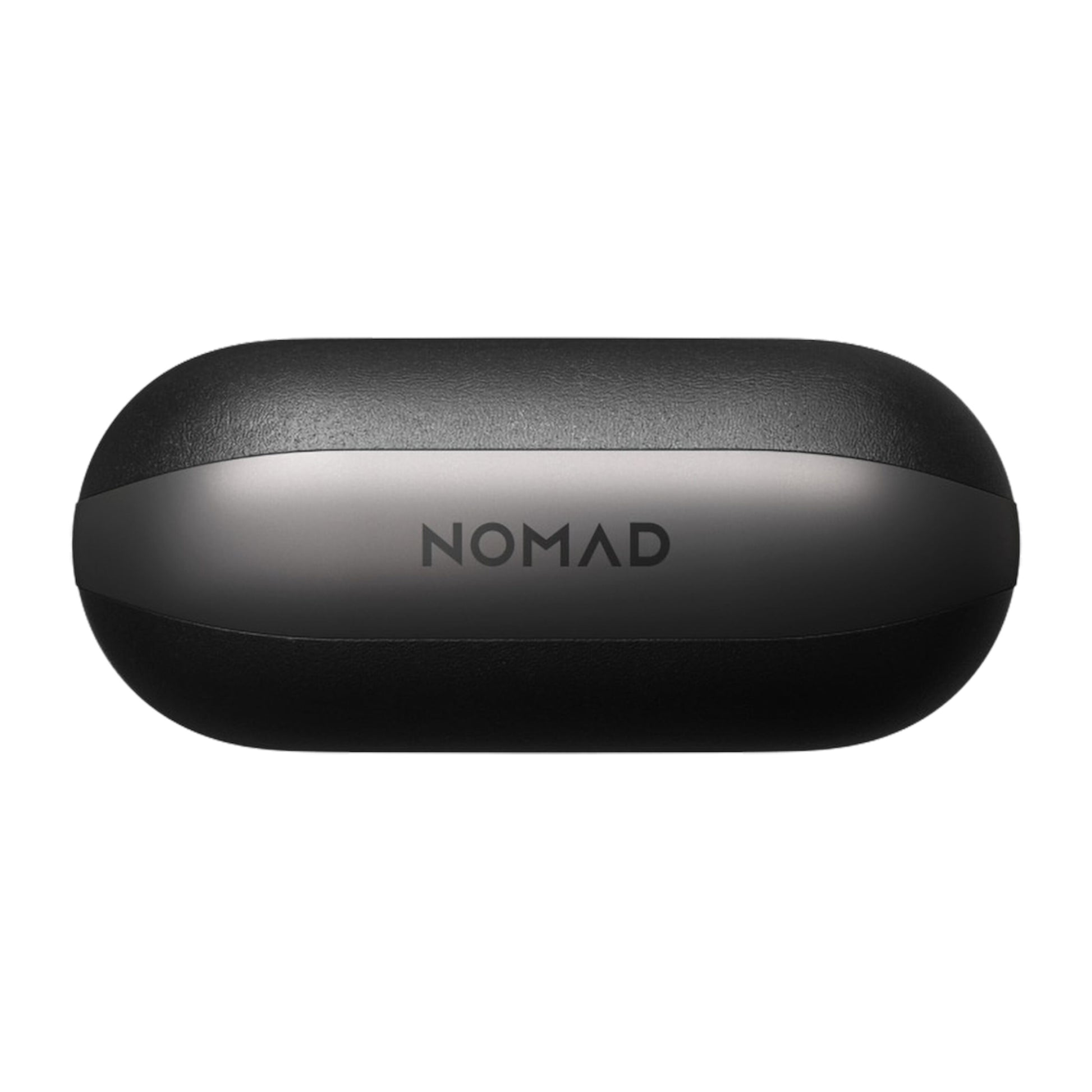 Nomad læderetui til AirPods 3 (2021) i sort Horween-læder, pilleformet design med Nomad-logo på fronten.