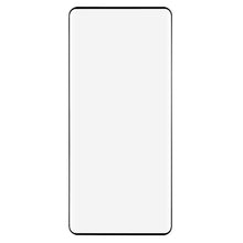 Skærmbeskyttelse til Galaxy S21, hvid, sorte kanter, afrundede hjørner.