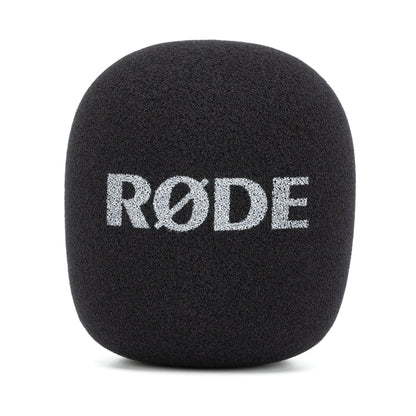 RØDE Interview GO sort skum mikrofonstødpude med hvidt RØDE-logo kompatibel med Interview GO, Wireless GO og adapter.