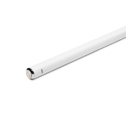Linocell LED rør hvid, cylindrisk design med metal endekapsel og stikben.