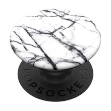 Popsockets aftageligt mobilgreb hvid marmor med marmormønster.