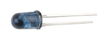 5 mm blå fototransistor med to sølvben til gennemhulsmontage til SI-NPN-lyssensor eller lysregistrering.