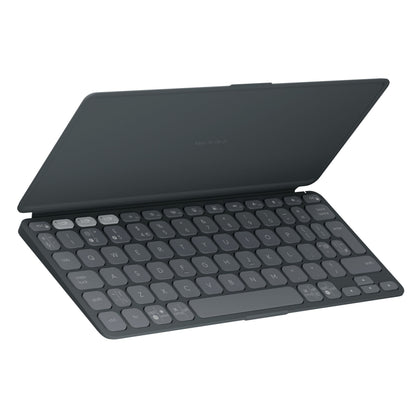 Logitech Keys-To-Go 2 – et Bluetooth-tastatur med integreret cover, der kan klappes tilbage, kompatibelt med PC og tablet.