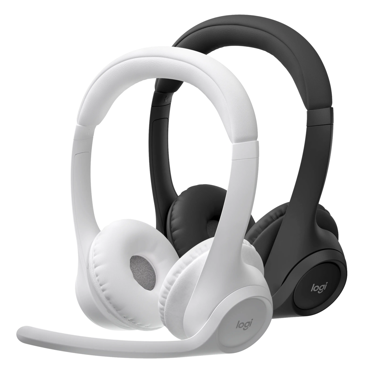 Logitech Zone 300 trådløst Bluetooth-headset i grafitfarve med støjreducerende mikrofonarm.