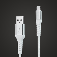Linocell Kevlar USB-A til Lightning-kabel - MFi - Hvid - 1 m