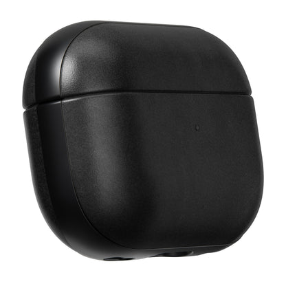 Nomad Robust AirPods Pro-etui, sort, trådløs etui i mat Horween læder, vist lukket.