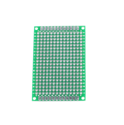 Luxorparts eksperimentkort 40x60 mm 10-pak grøn PCB med sølvloddepads, mærket A-T og 1-30.