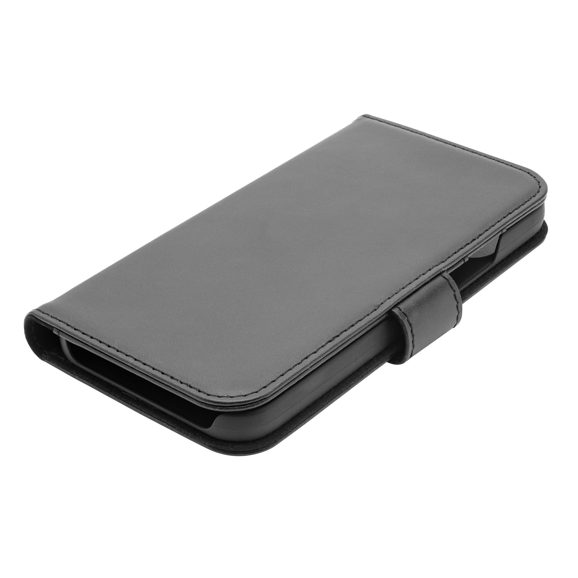 Gråt Linocell Flip Cover med magnetlukning til iPhone 12 og 12 Pro.