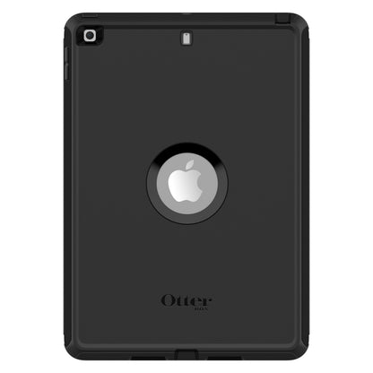 Otterbox beskyttelsesetui til iPad 10,2 sort, rundt udskåret Apple-logo, Otterbox-logo nederst.