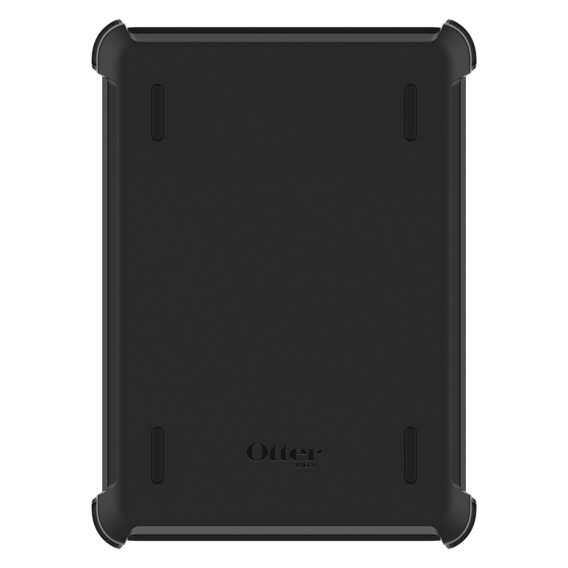 Otterbox Beskyttelsesetui til iPad 10,2 sort, bagside med forstærkede hjørner og Otterbox-logo nederst.