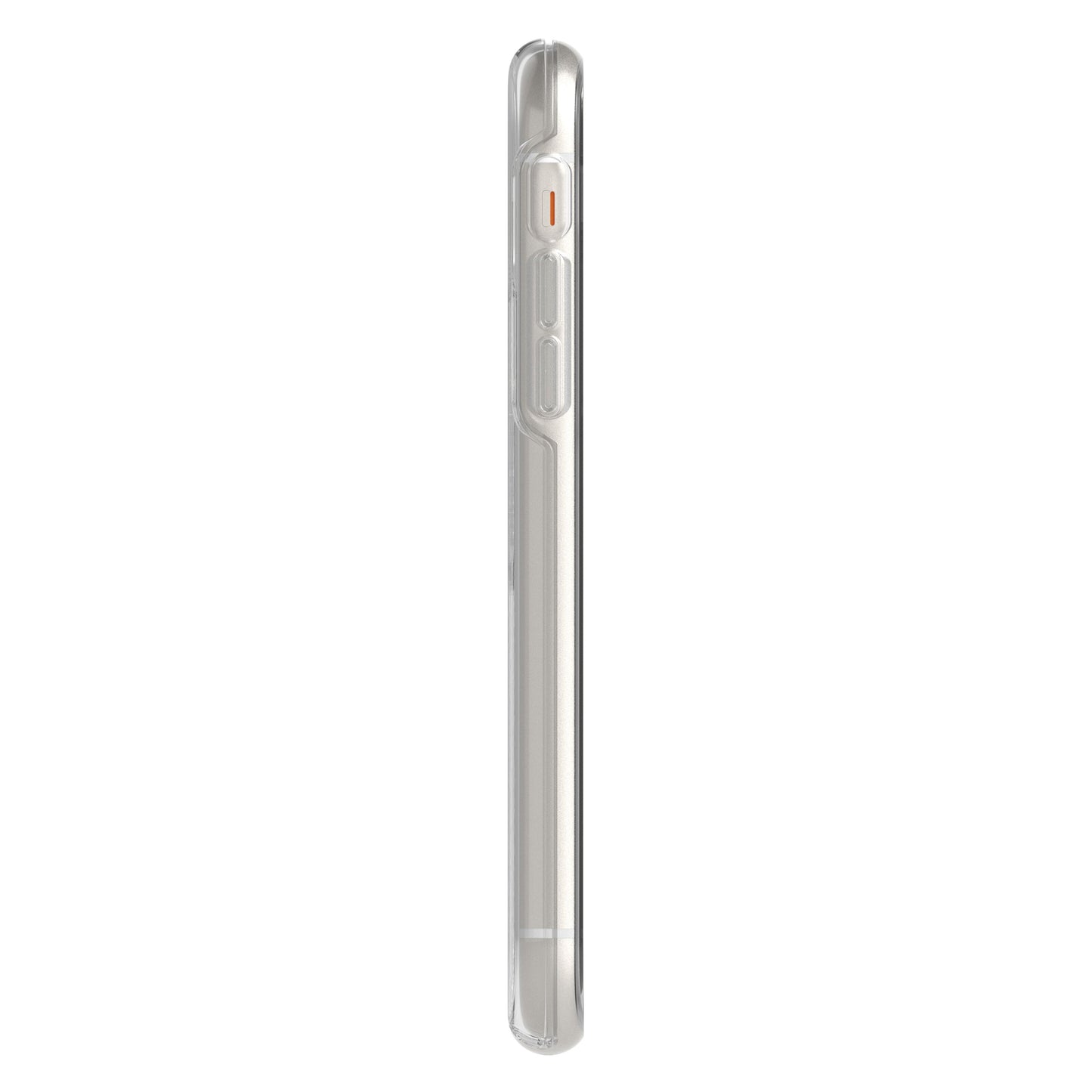 Otterbox Symmetry mobilcover iPhone 11 klar set fra siden med tydelige volumen- og mute-knapper samt synlige kanter.