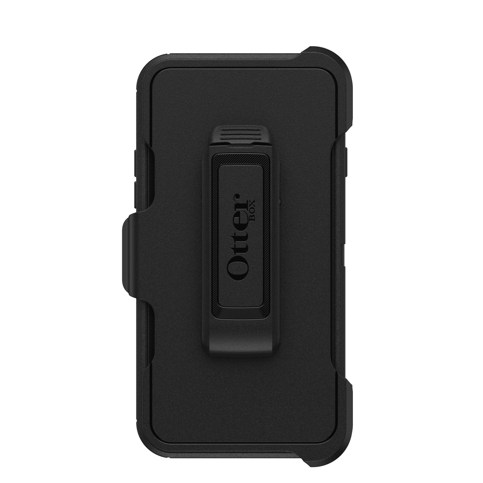 Otterbox Defender cover til iPhone 6/6s/7/8/SE sort med bælteclip og Otterbox-logo, stød- og støvbeskyttelse, bagsidevisning.