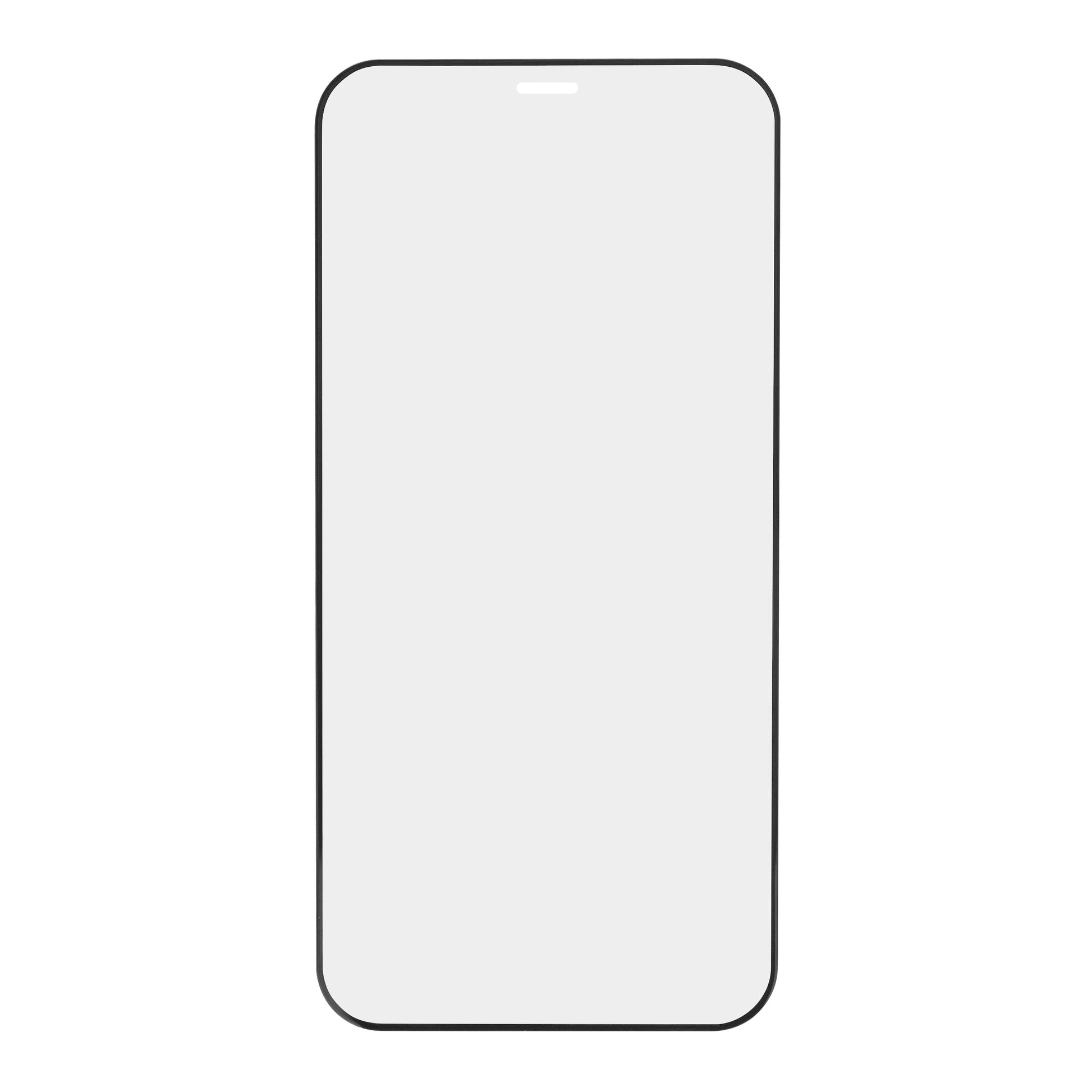 IPhone 12 Mini med Linocell Elite Extreme Curved skærmbeskyttelse, lys pære og teksten IDEA på skærmen.